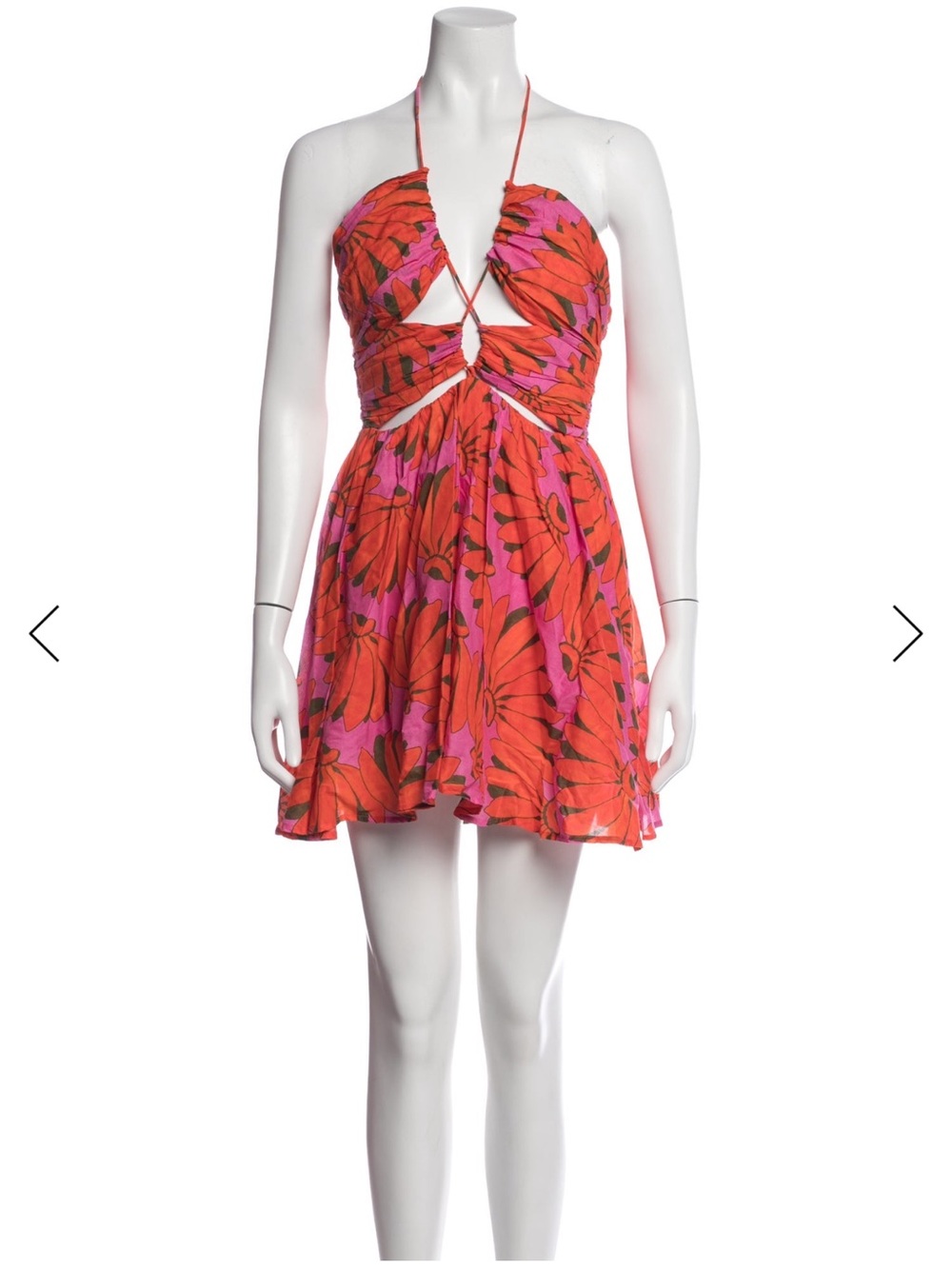 Farm Rio Copacabana Cutout Halter Mini Dress